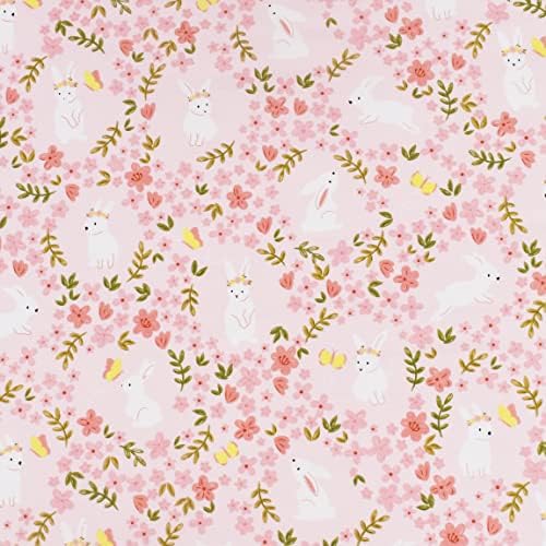 Scientific Sleep Pink Flower Rabbit 100 Cotton Sheet Set 4 Pcs