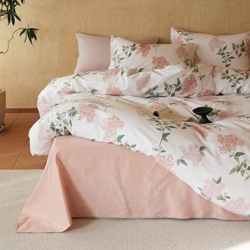 MKXI 100 Cotton Duvet Cover Full Pink Lilac Floral
