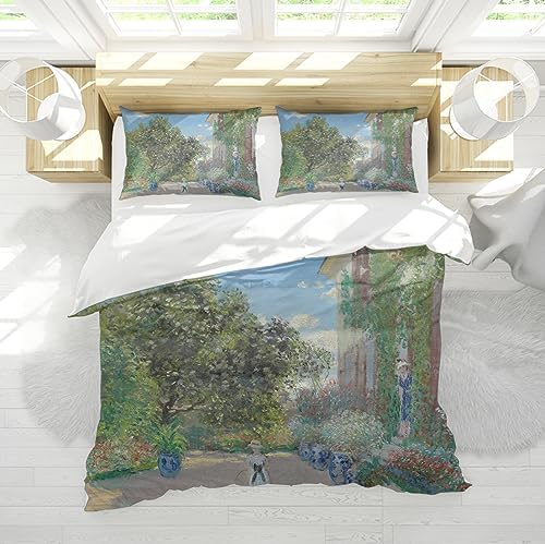 Claude Monet Floral Duvet Cover Set 3PC California King