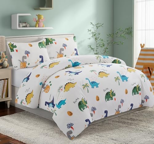 Marina Kids Dino Print Duvet Cover Set 3 Pc - TwinSingle Size