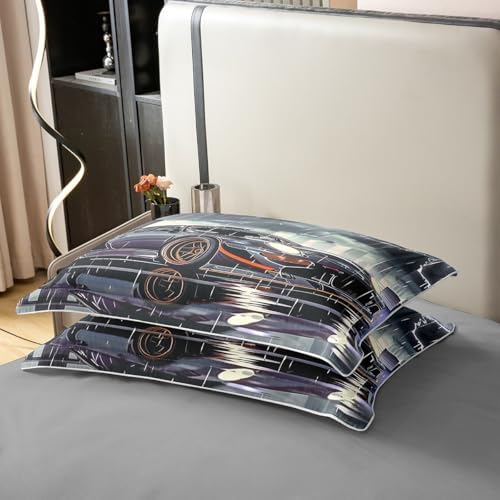 Feelyou Race Car Cotton Duvet Cover Set Twin Size