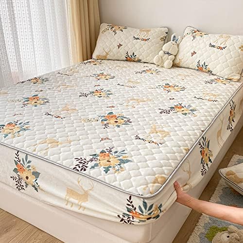 FCLDESHOP Thick Milk Velvet Fitted Sheet 150x200cm 1