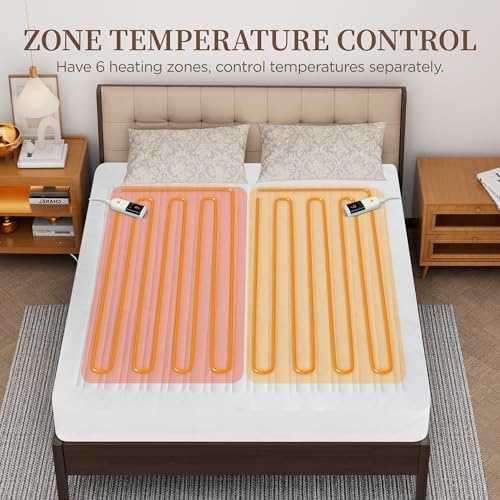Texciting Heated Mattress Pad Queen Size with Dual Controllers