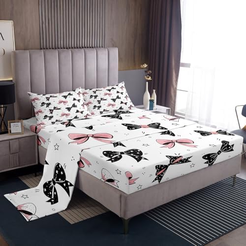 Feelyou Bowknot Bed Sheet Set Twin Size for Girls