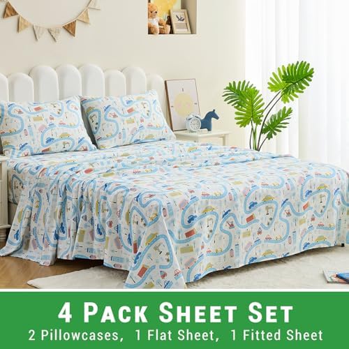 Gogreen Kids Bed Sheet Set Full Size 4PCS Microfiber 1