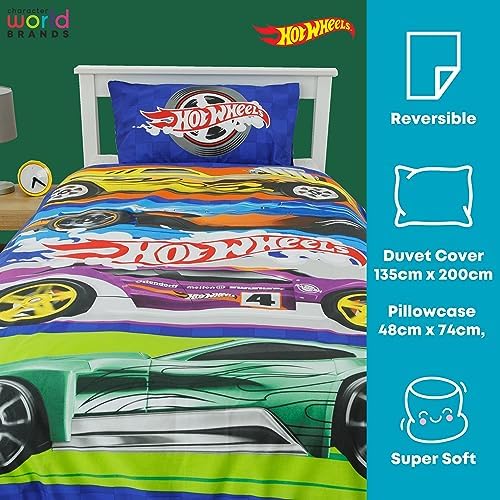 Hot Wheels Beast Design Duvet Cover Set Reversible 2-Sided