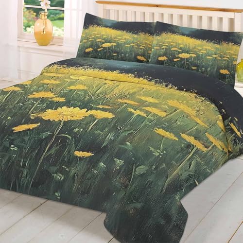 Boanket 3-Piece Twin Duvet Cover Set with Zipper Soft Floral Design