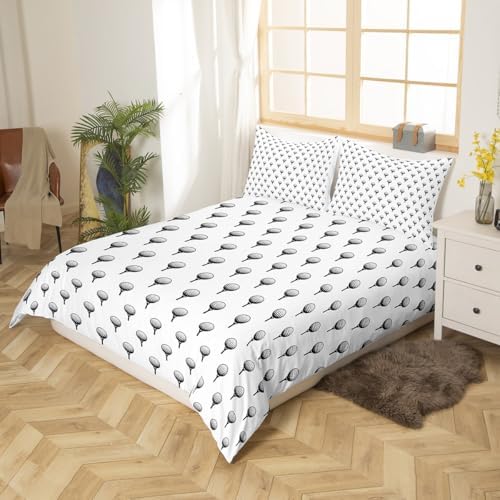 Feelyou Golf Duvet Cover Bedding Set Queen Size 3Pcs Zipper