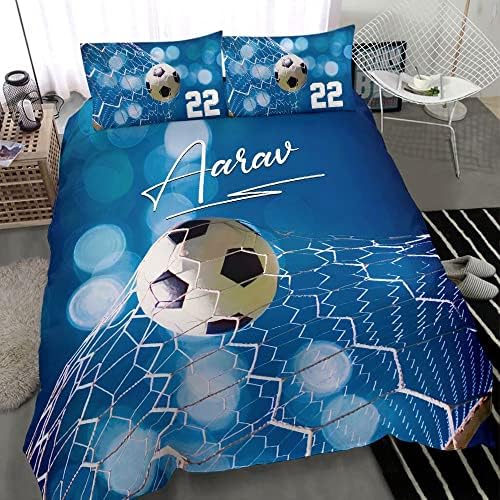 Personalized Soccer Duvet Cover Set for Boys 1