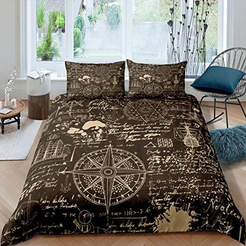 Erosebridal Pirate Boat Duvet Cover Set King Size Brown