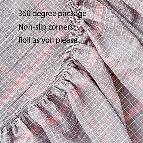 FCLDESHOP Washed Cotton Mattress Pad Cover