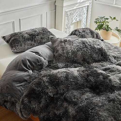RYNGHIPY Tie Dye Grey Duvet Cover Set with Pillowcases