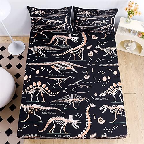 URLINENS Dinosaur Fitted Sheet Twin Set