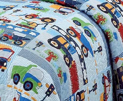 Kids Zone Transportation Quilt Duvet Cover Set