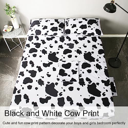 WINLIFE Cartoon Cow Print Twin Sheet Set