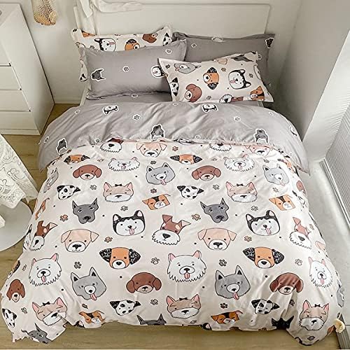 Feelyou Kids Cartoon Dog Duvet Cover Set King