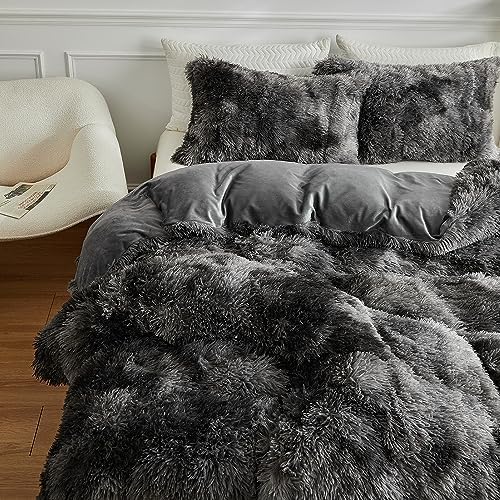 RYNGHIPY Tie Dye Grey Duvet Cover Set with Pillowcases