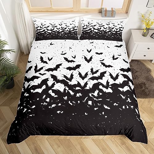Homewish Black Bats Duvet Cover Set King Size 1