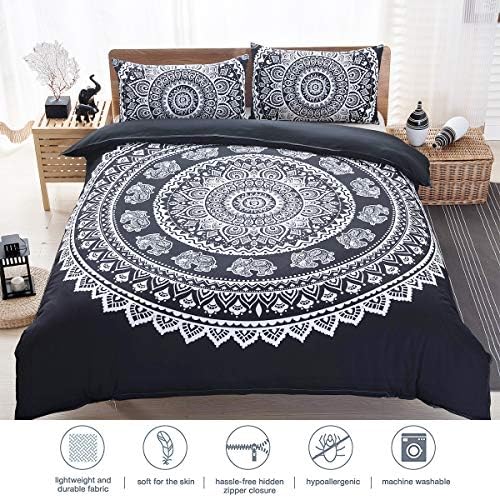 DasyFly 3 Piece Bohemian Mandala King Duvet Cover Set 1