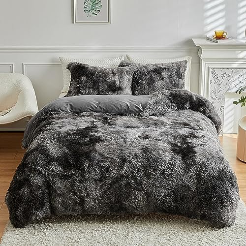 RYNGHIPY Tie Dye Grey Duvet Cover Set with Pillowcases