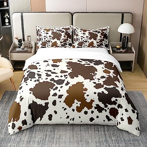 Jejeloiu Cow Print Kids Duvet Cover Set