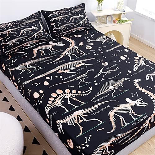 URLINENS Dinosaur Fitted Sheet Twin Set