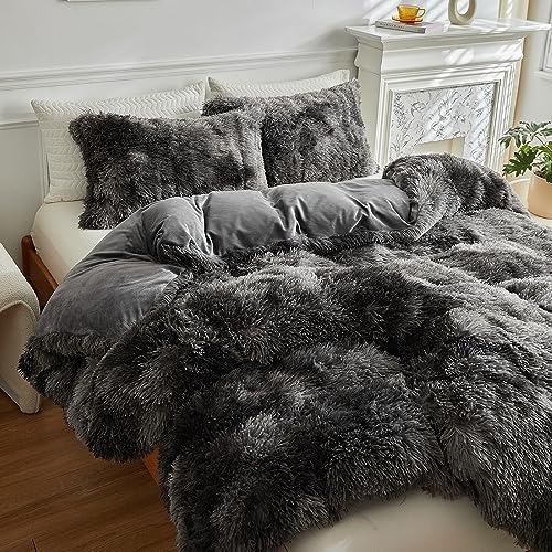 RYNGHIPY Tie Dye Grey Duvet Cover Set with Pillowcases